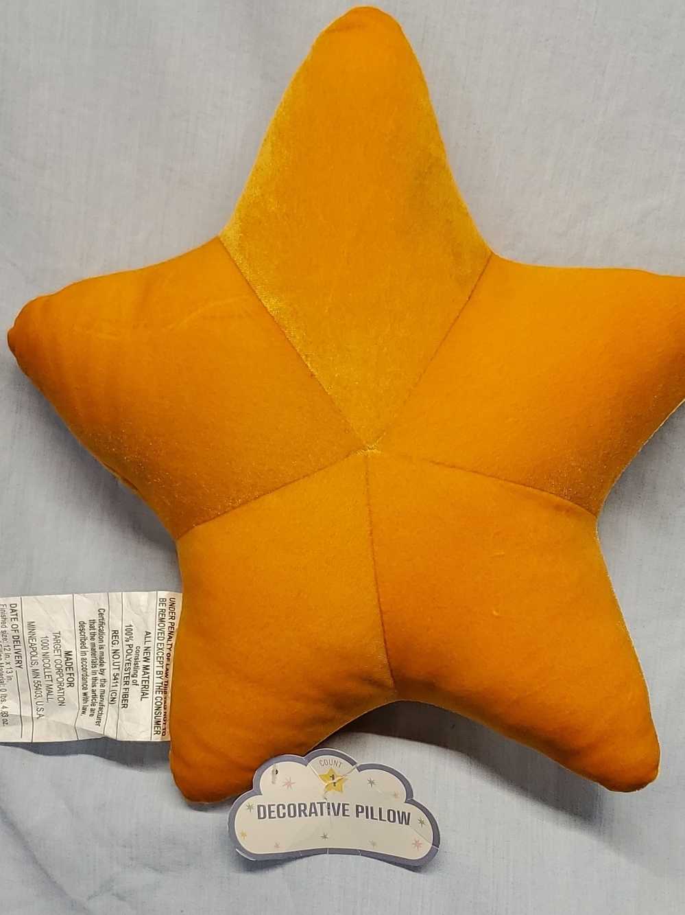 Abrand Orange Star Plush Decorative Pillow